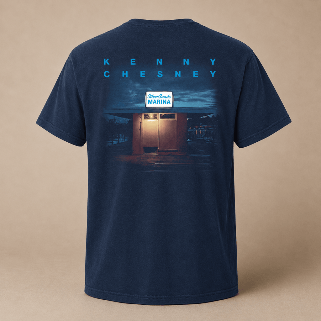 Silver Sands Marina Navy T-Shirt with Carry On (7” Vinyl-Sphere Edition)