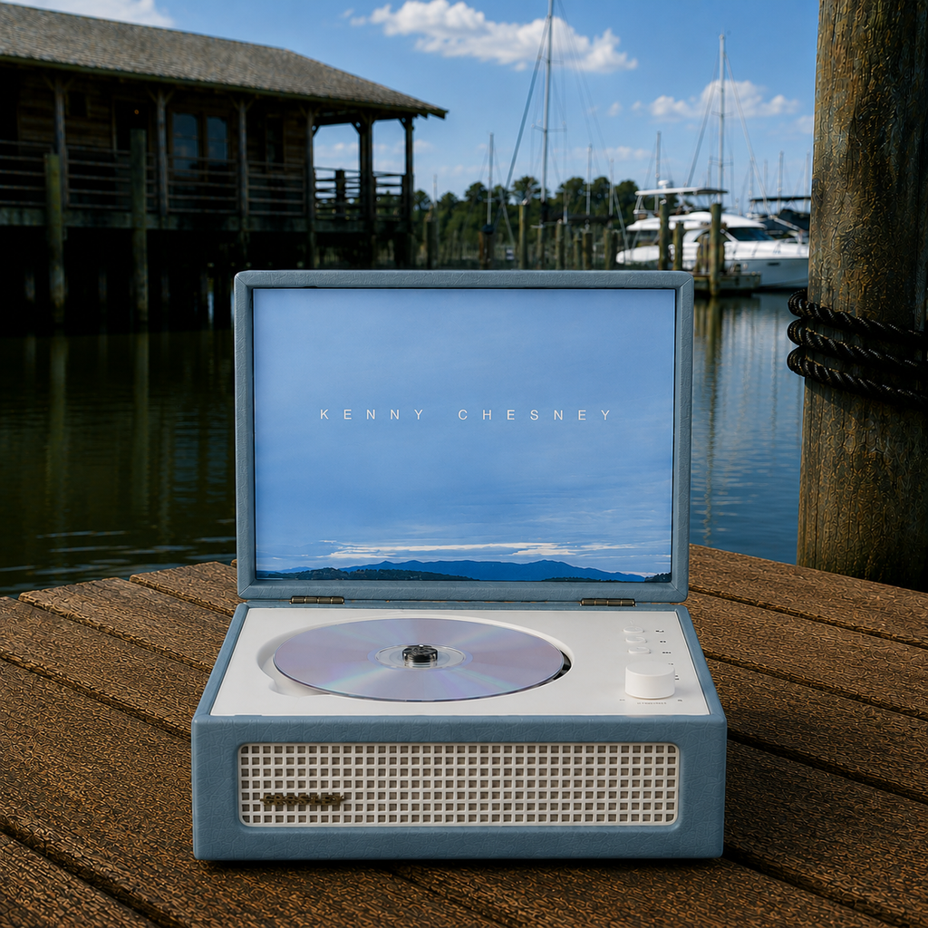 Crosley Brands Kenny Chesney CD Player on boardwalk