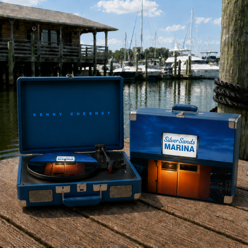 Crosley Brands Kenny Chesney Record Player on boardwalk